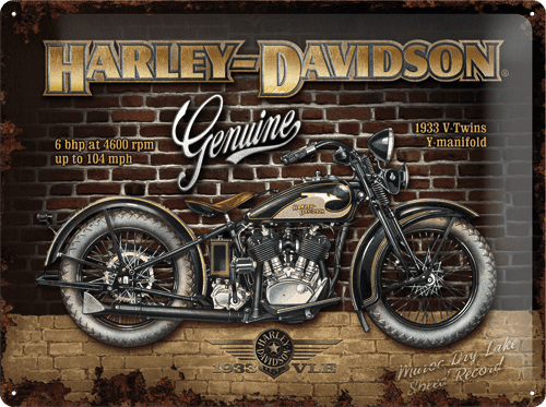 Postershop Plechová cedule 30x40 cm Harley-Davidson Genuine 1933