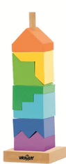 Woody Skládací věž barevná - hlavolam