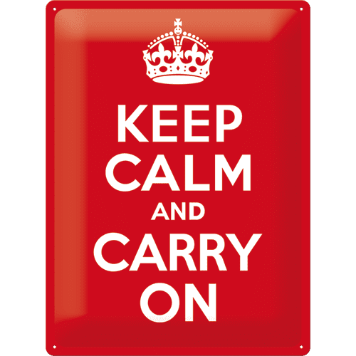 Postershop Plechová cedule 30x40 cm Keep Calm and Carry On