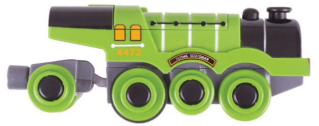 Levně Bigjigs Rail Elektrická lokomotiva Flying Scotsman zelená