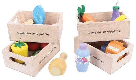 Bigjigs Toys Set zdravých potravin ve čtyřech krabičkách