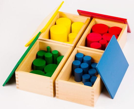 Montessori pomůcky Barevné válečky bez úchytů