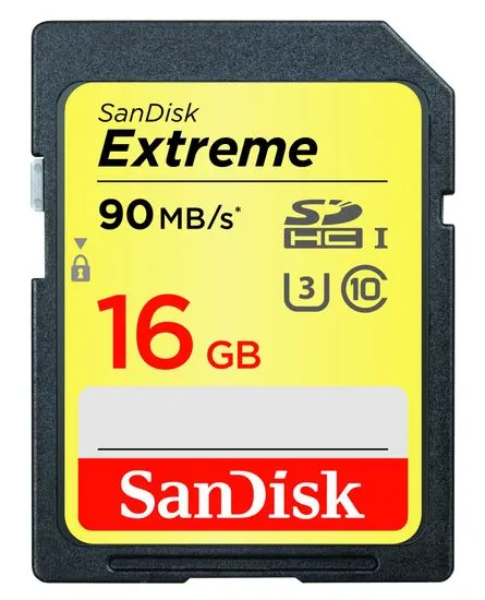 SanDisk SDHC Extreme 16GB 90MB/s UHS-I U3 (SDSDXNE-016G-GNCIN)