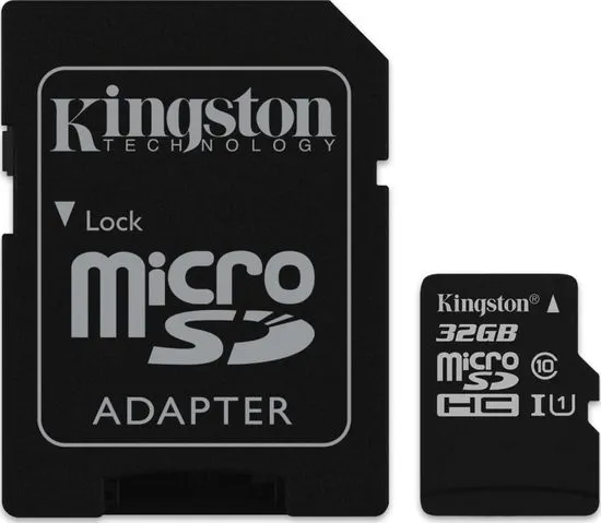 Kingston microSDHC 32GB 45MB/s UHS-I + SD adaptér (SDC10G2/32GB)