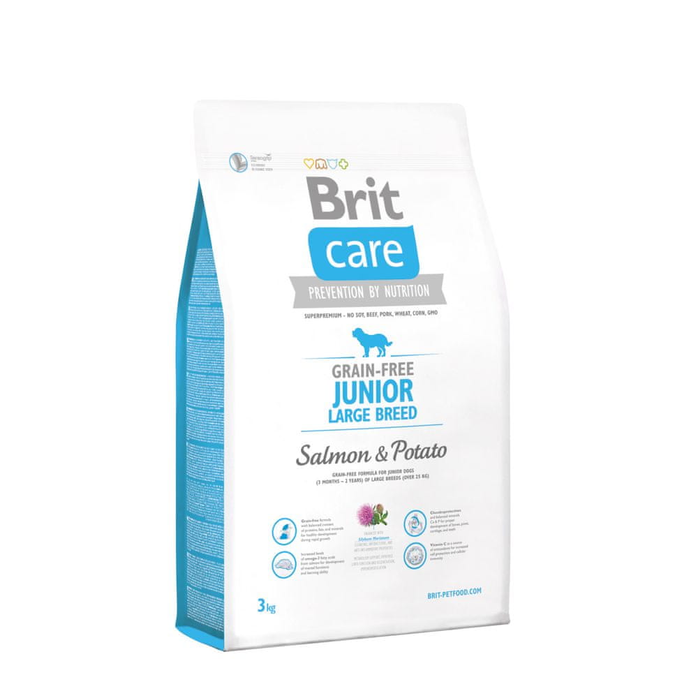 Levně Brit Care Grain-free Junior Large Breed Salmon & Potato 3kg