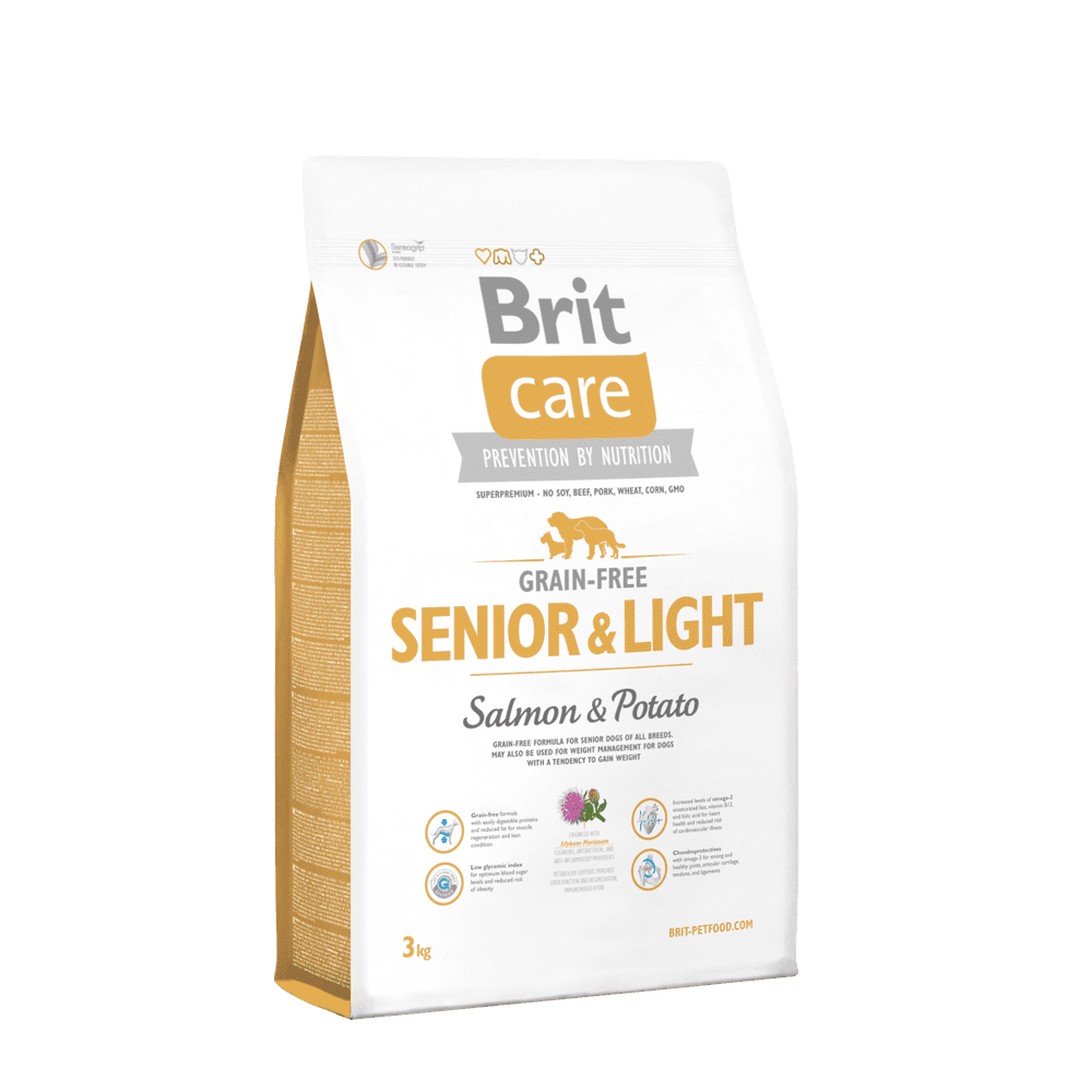 Levně Brit Care Grain-free Senior&Light Salmon & Potato 3kg