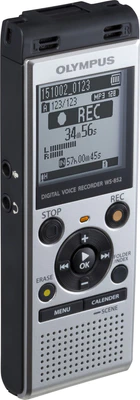  moderní diktafon olympus ws-852 stereo mikrofony usb aaa baterie 1040h max doba záznamu elegantní design štíhlé tělo mp3 nahrávání rec tlačítko 
