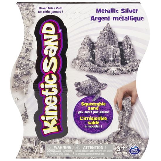 Kinetic Sand Kouzelný metalický písek stříbrný 454 g