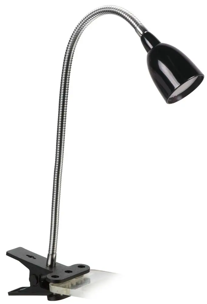 Solight LED stolní lampička, 2,5W, clip černá
