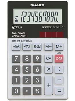 Kapesní kalkulačka Sharp ELW211GGY, kompaktní, malá, lehká, výpočet daně