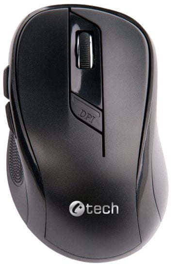 C-Tech WLM-02, černá, bezdrátová, 1600DPI, 6 tlačítek, USB nano receiver