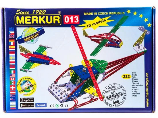 Merkur Stavebnice 013 Vrtulník 10 modelů 222ks
