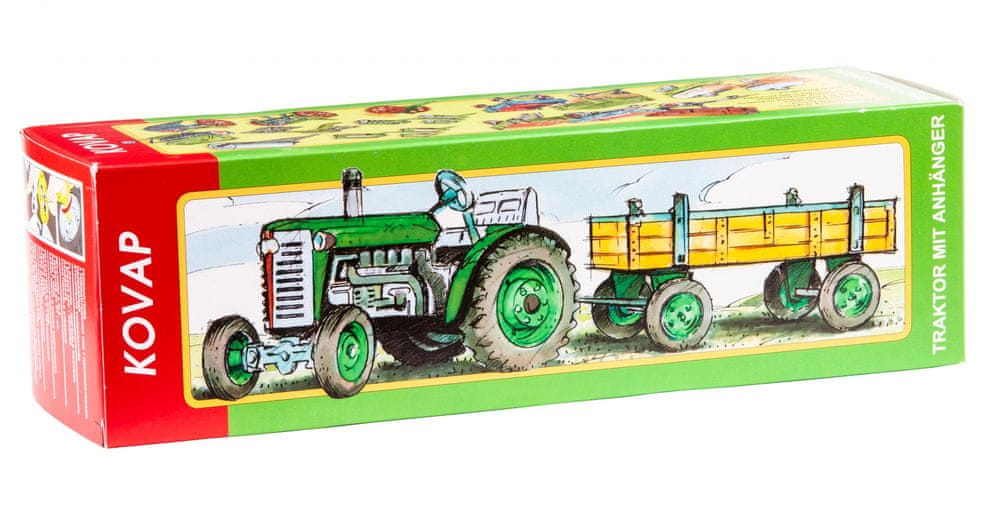 Levně KOVAP Traktor Zetor s valníkem na klíček zelený