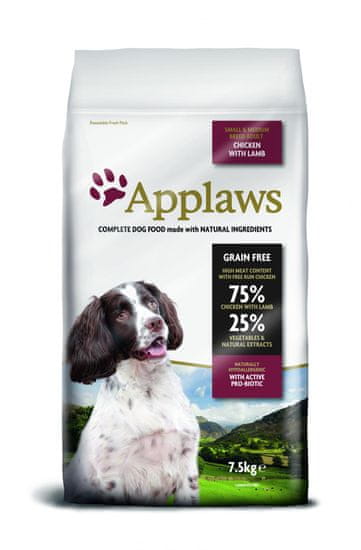 Applaws Dog Adult Small & Medium Breed Chicken & Lamb 7,5kg