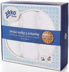 XKKO Dětské tetra osušky z biobavlny XKKO Organic 90x100cm Staré časy - bílé (3ks)