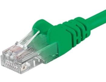 PremiumCord Patch kabel UTP CAT6, 1m, zelený