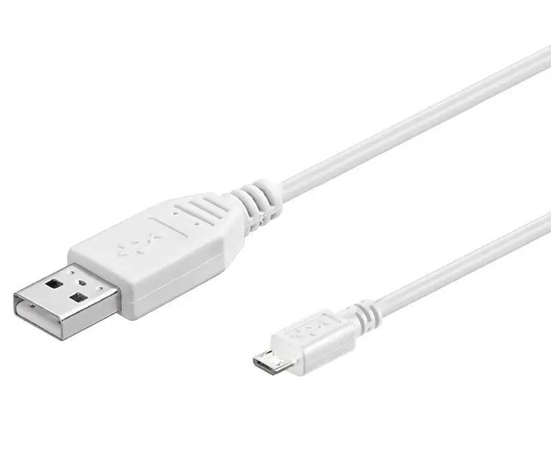 PremiumCord USB 2.0 A-Micro B kabel, M/M, 0,2 m, bílý