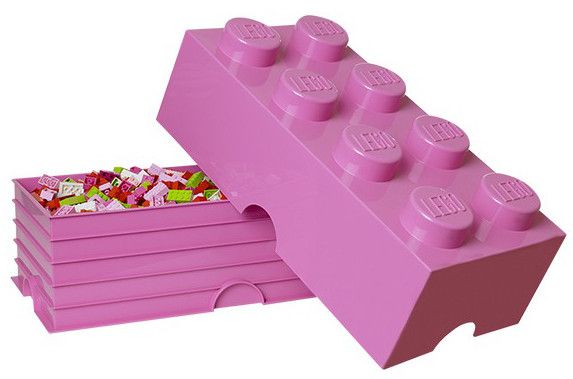 LEGO Storage box 25x50 cm, růžová