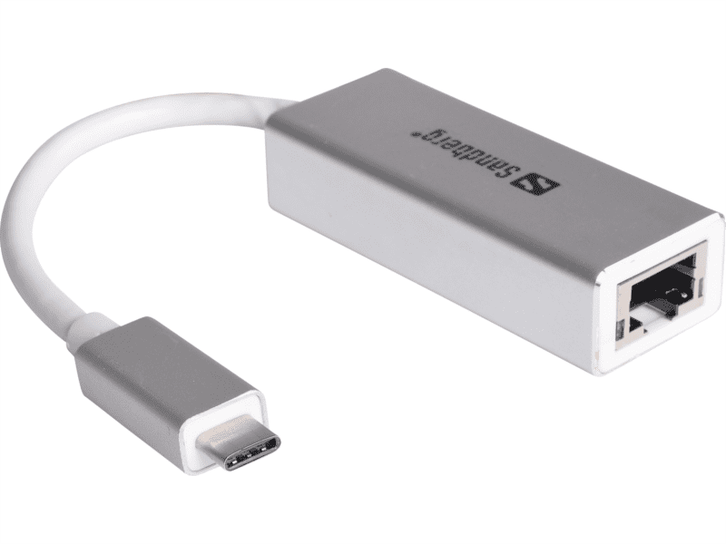 Levně Sandberg USB-C konvertor pro síťové připojení 136-04, stříbrný