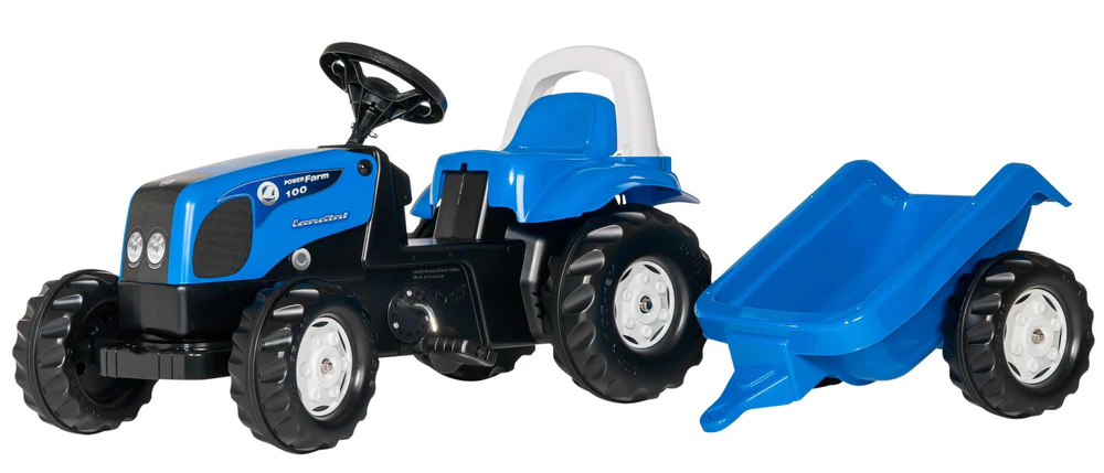 Levně Rolly Toys Šlapací traktor Rolly Kid Landini modrý s vlekem