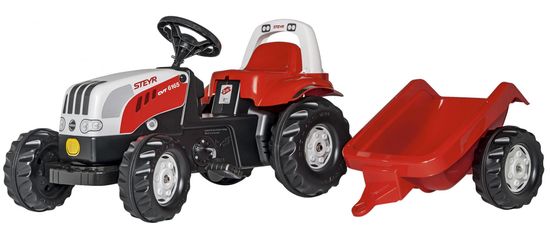 Rolly Toys Šlapací traktor Rolly Kid Steyr s vlečkou-červený