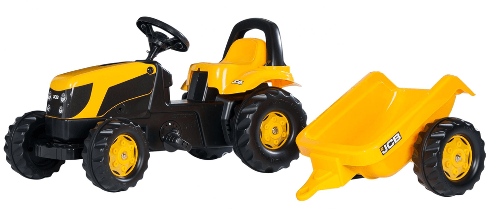 Rolly Toys Šlapací traktor Rolly Kid JCB s vlečkou žlutý