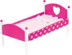 Bino Rózsaszín Fajáték ágy, Mintás ágyneművel
