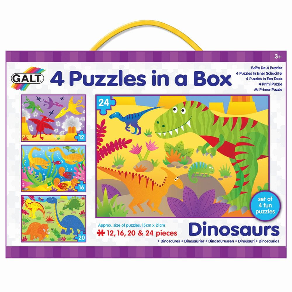 Levně Galt 4 Puzzle v krabici - Dinosauři