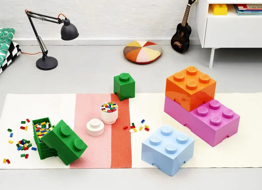 LEGO Storage box 25x50 cm, tyrkysová
