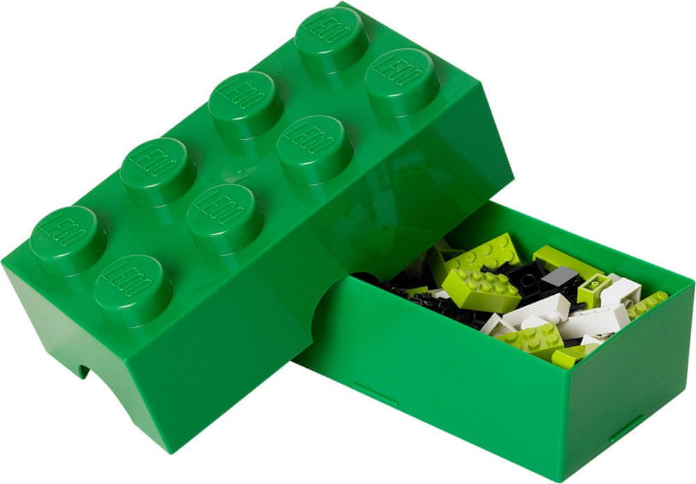 Levně LEGO Box na svačinu 10 x 20 x 7,5 cm tmavě zelená
