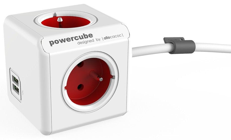 Levně PowerCube Extended USB, červená, 1,5 m