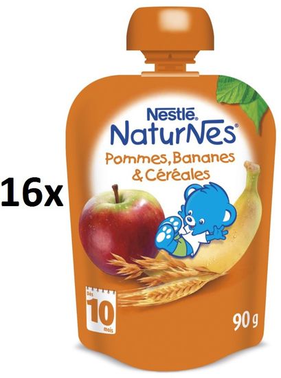 Nestlé NaturNes Banán, jablko s cereáliemi 16x90g