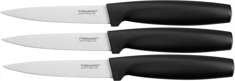 Fiskars Set 3 univerzálních nožů, černé