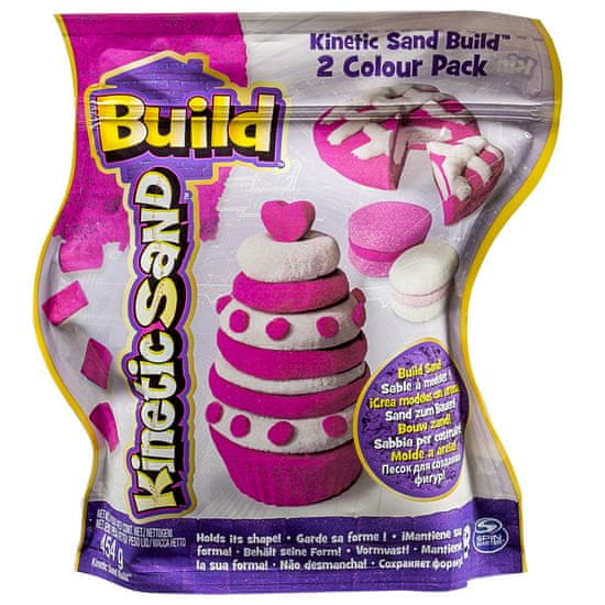 Kinetic Sand BUILD - růžová/bílá