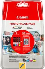 Canon CLI-551CMYBK, Multipack + 50x PP-201 photopaper (6508B005), barevná