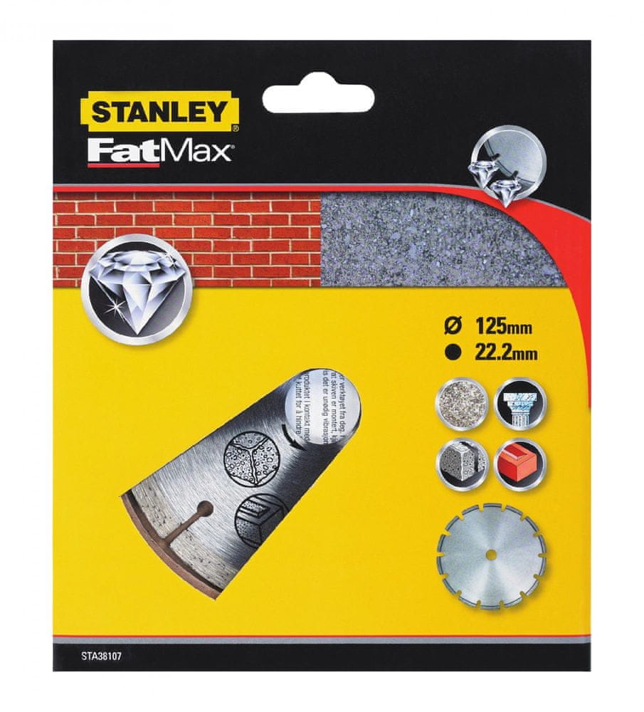 Levně Stanley Diamantový kotouč segmentový na beton/cihly 125x22,2mm