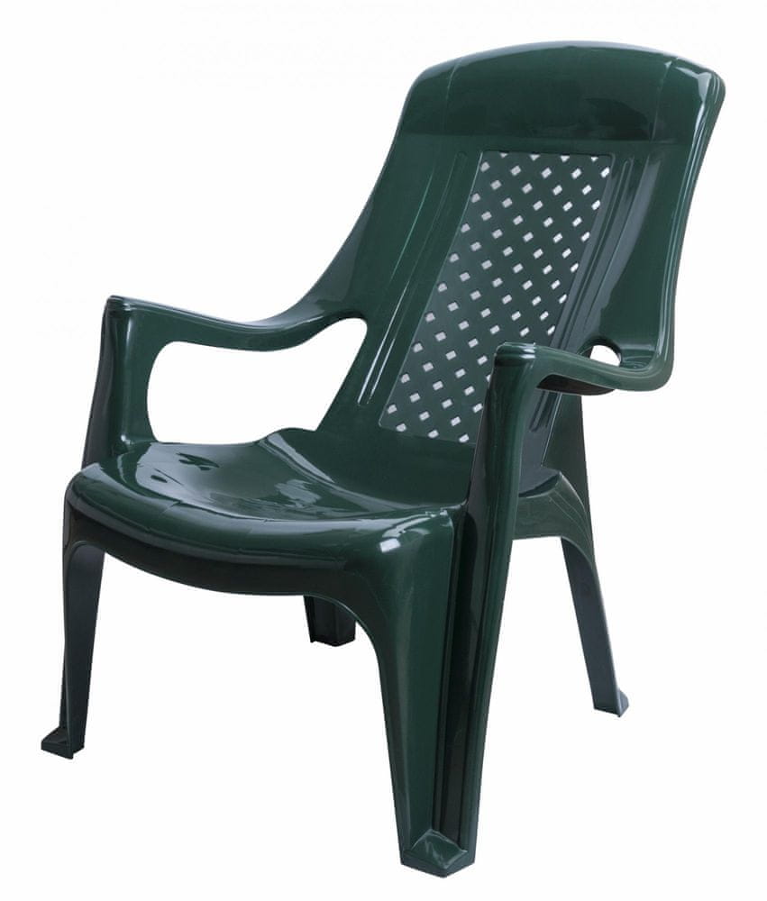 MEGA PLAST MP661 CLUB židle, 81x60x80, stohovovatelná, PP tmavě zelená