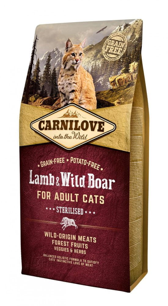 Levně Carnilove Lamb & Wild Boar for Adult Cats – Sterilised 6 kg