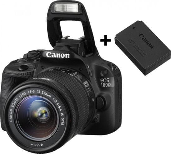 Canon EOS 100D + 18-55 mm IS STM + náhradní originální akumulátor LP-E12