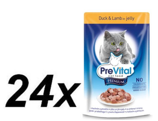 PreVital Premium kapsa kachna & jehně v želé 24 x 100 g