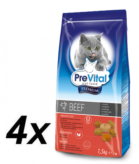 PreVital Premium granule hovězí 4 x 1,5kg