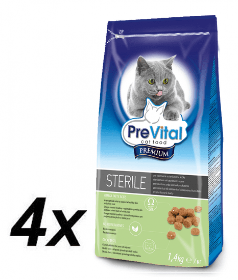 PreVital Premium granule pro kastrované a sterilizované kočky 4x 1,4kg