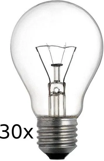 TES-LAMPS Žárovka čirá E27/60W-set 30 ks