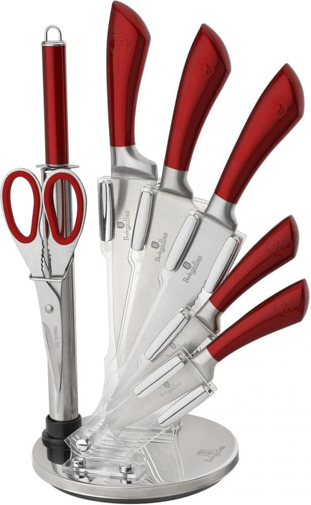 Berlingerhaus Sada nožů ve stojanu 8 ks Perfect Kitchen červená