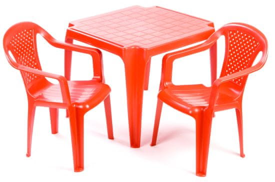 Grand Soleil Sada dvě židličky a stoleček - červená