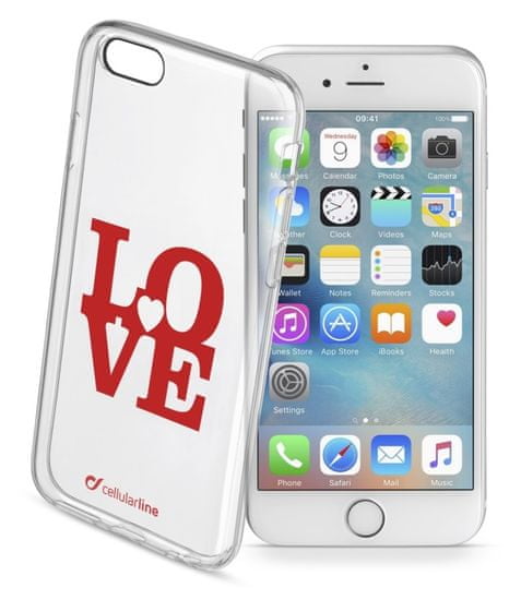 CellularLine gelové pouzdro STYLE, iPhone 6/6S, LOVE
