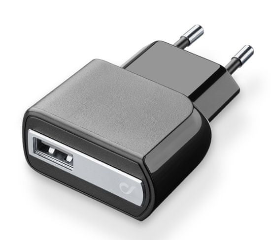 CellularLine cestovní nabíječka s USB výstupem, 2A/10W, černá