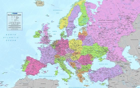 Postershop Fotoobraz mapa Evropy 81x51 cm