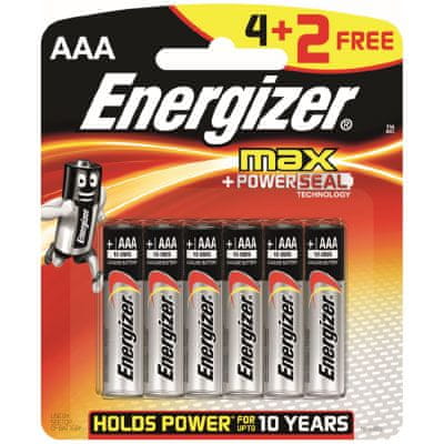 Energizer MAX AAA 4+2 zdarma, 6 ks