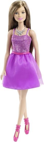 Mattel Barbie Panenka ve třpytivých šatech fialová